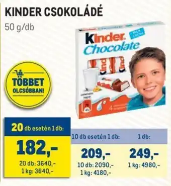 Metro Kinder Csokoládé 50 g ajánlat