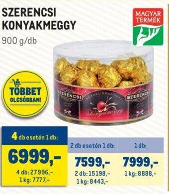 Metro Szerencsi Konyakmeggy 900 g ajánlat