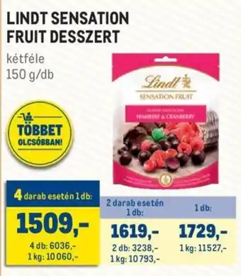 Metro Lindt Sensation fruit desszert 150 g ajánlat