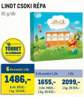 Metro Lindt Csoki répa 81 g ajánlat