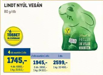 Metro Lindt nyúl vegán 80 g ajánlat