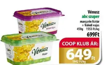 Coop Vénusz margarin natúr 450 g ajánlat