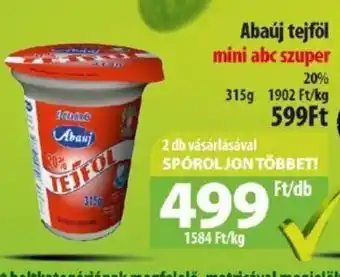Coop Abaúj tejföl 315 g ajánlat