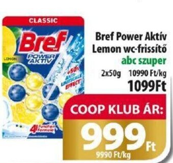 Coop Bref Power aktív lemon wc-frissítő 2 x 50 g ajánlat