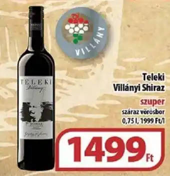 Coop Teleki Villányi shiraz 0,75 l ajánlat