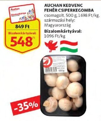 Auchan Auchan kedvenc fehér csiperkegomba 500 g ajánlat