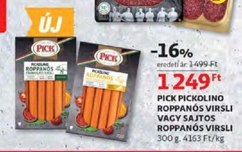 Auchan Pick Pickolino roppanós virsli vagy sajtos roppanós virsli 300 g ajánlat