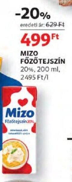 Auchan Mizo Főzőtejszín 200 ml ajánlat