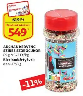 Auchan Auchan kedvenc színes szórócukor 65 g ajánlat