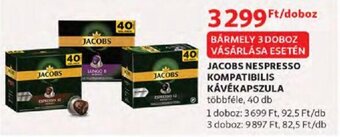 Auchan Jacobs Nespresso kompatibilis kávékapszula 40 db ajánlat