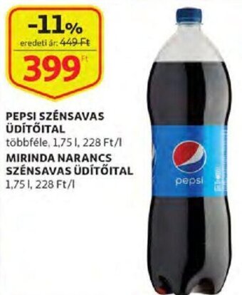 Auchan Pepsi szénsavas üdítőital / Mirinda narancs szénsavas üdítőital 1,75 l ajánlat