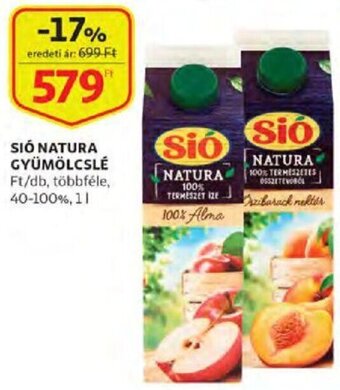 Auchan Sió Natura gyümölcslé 1 l ajánlat