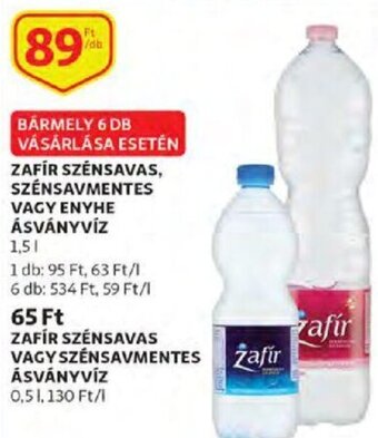 Auchan Zafír szénsavas, szénsavmentes vagy enyhe ásványvíz 1,5 l ajánlat
