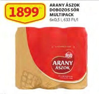 Auchan Arany Ászok dobozos sör multipack 6 x 0,5 l ajánlat
