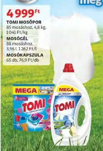 Auchan Tomi Mosóper 4,8 kg / mosógél 3,96 l / mosókapszula 65 db ajánlat