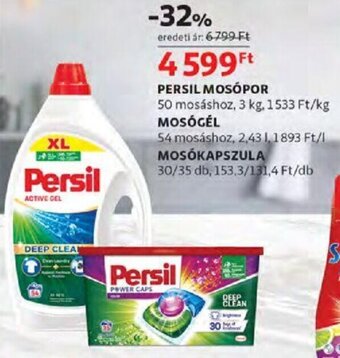 Auchan Persil mosópor 3 kg / mosógél 2,43 l / mosókapszula 30 / 35 db ajánlat