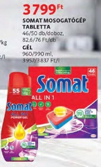 Auchan Somat mosogatógép tabletta 46 / 50 db ajánlat