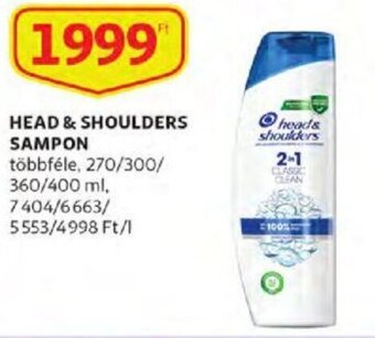 Auchan Head & Shoulders sampon 270 - 400 ml ajánlat