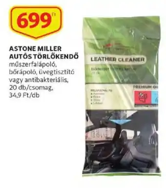 Auchan Astone Miller Autós törlőkendő 20 db ajánlat