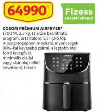 Auchan Cosori prémium airfryer 1 db ajánlat