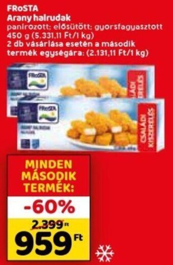 Spar Frosta arany halrudak 450 g ajánlat
