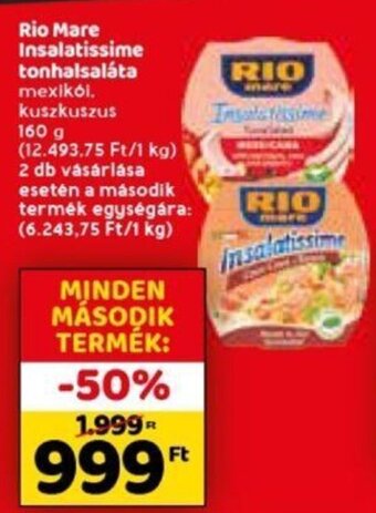 Spar Rio Mare Insalatissime tonhalsaláta 160 g ajánlat