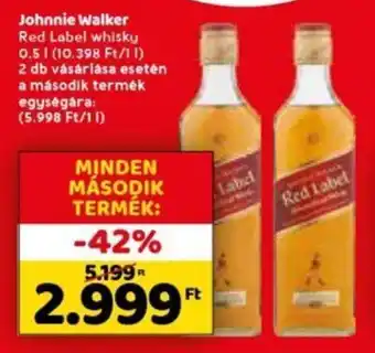 Spar Johnnie Walker red label whisky 0,5 l ajánlat