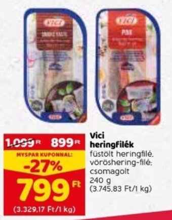 Spar Vici heringfilék 240 g ajánlat