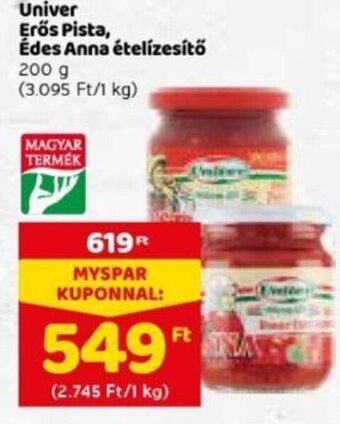 Spar Univer Erős pista, édes anna ételízesítő 200 g ajánlat