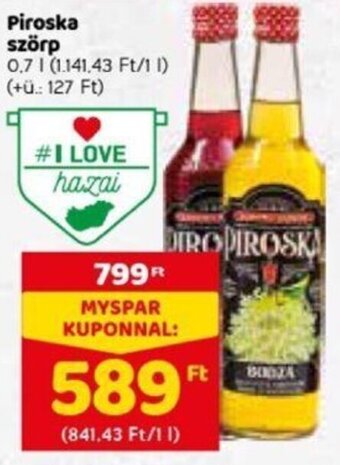 Spar Piroska szörp 0,7 l ajánlat