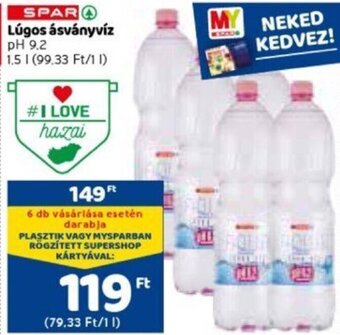 Spar Lúgos ásványvíz 1,5l ajánlat