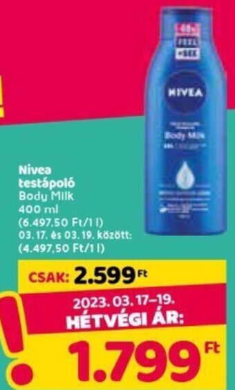 Spar Nivea testápoló 400 ml ajánlat