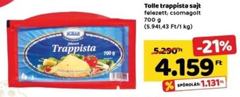 Spar Tolle trappista sajt 700 g ajánlat