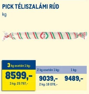 Metro Pick Téliszalámi rúd 1 kg ajánlat