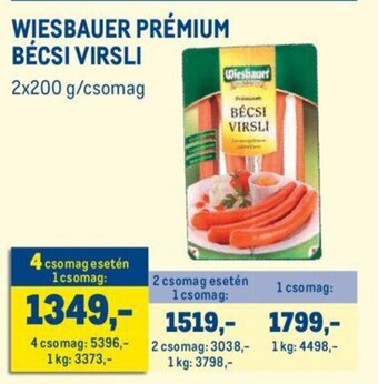 Wiesbauer prémium bécsi virsli 2 x 200 g