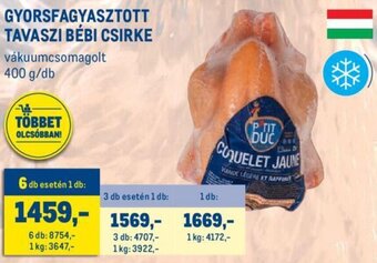 Metro Gyorsfagyasztott tavaszi bébi csirke 400 g ajánlat