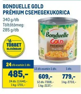 Metro Bonduelle Gold Prémium csemegekukorica 340 g ajánlat