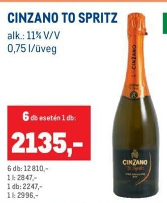 Cinzano to spritz 0,75 l