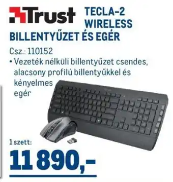 Trust tecla-2 wireless billetyűzet és egér 1 szett