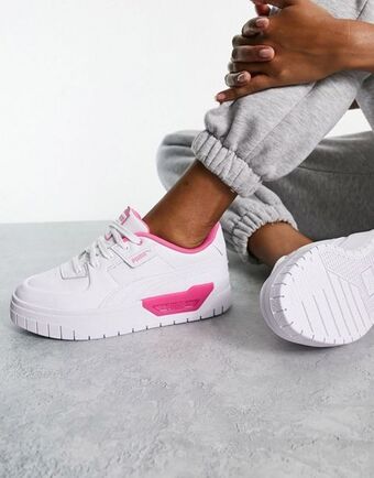 Puma cali dream trainers in white and acid pink - exclusive to asos