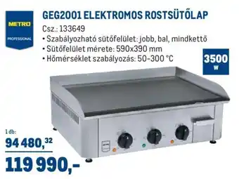Geg2001 elektromos rostsütőlap 1 db