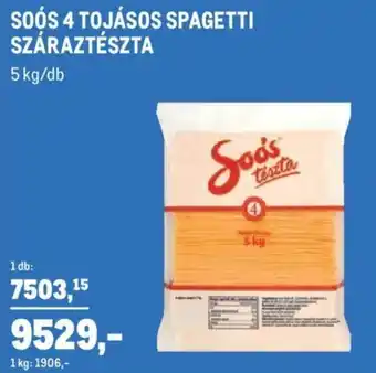 Soós 4 tojásos spagetti száraztészta 5 kg