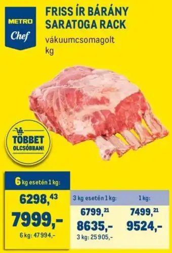 Metro Friss ír bárány saratoga rack 1 kg ajánlat