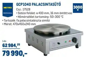 Metro Gcp1040 palacsintasütő 1 db ajánlat