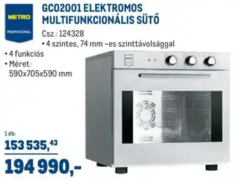 Gco2001 elektromos multifunkcionális sütő 1 db