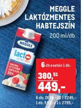 Metro Meggle laktózmentes habtejszín 200 ml ajánlat