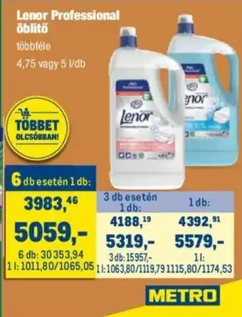 Metro Lenor Professional öblitő 4,75 / 5 l ajánlat