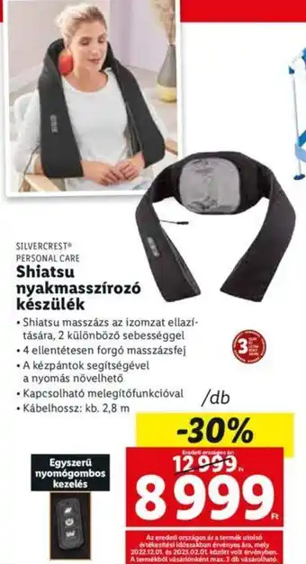 Lidl Shiatsu nyakmasszírozó készülék 1 db ajánlat