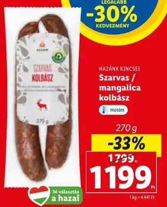 Lidl Szarvas / mangalica kolbász 270 g ajánlat