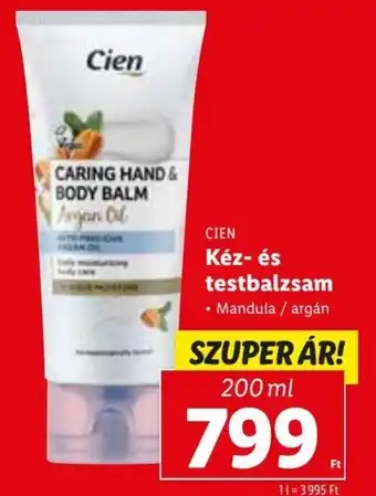 Lidl Cien Kéz- és testbalzsam 200 ml ajánlat